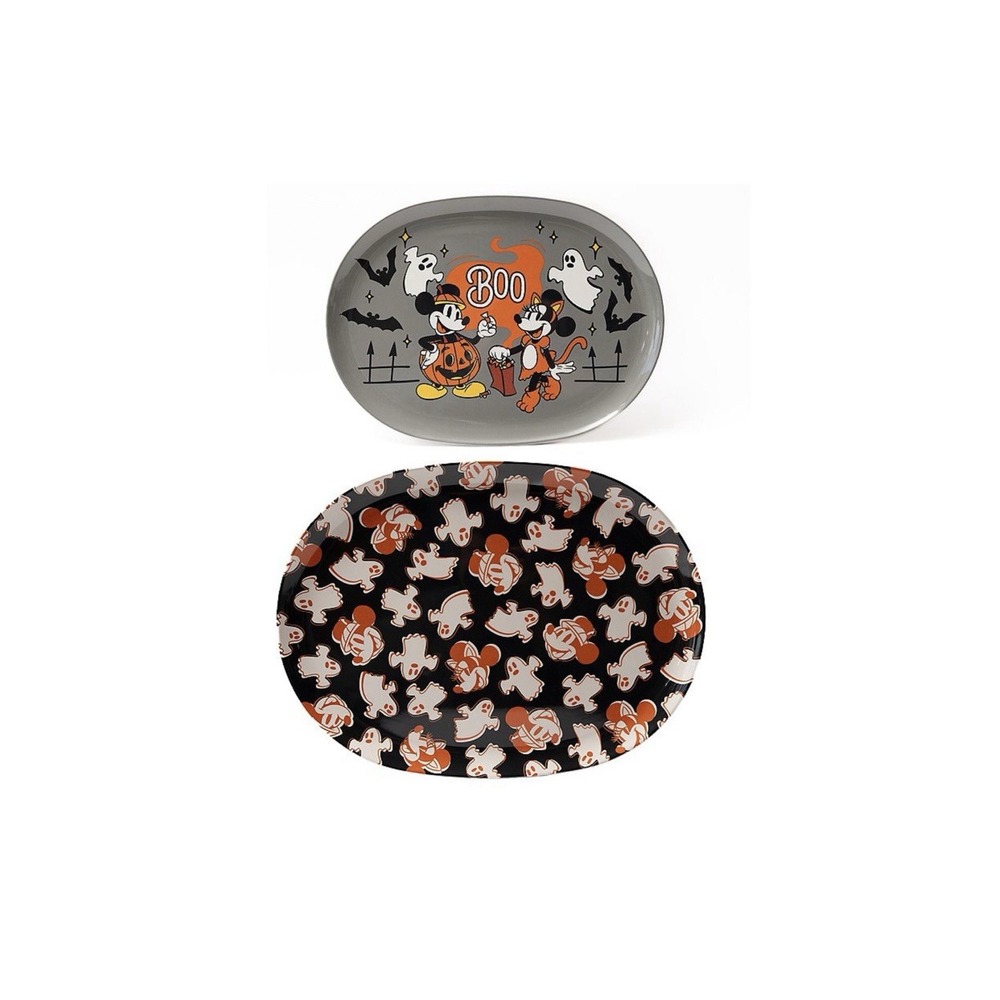 Disney's Halloween Mickey Mouse 2- Piece Platter Set New